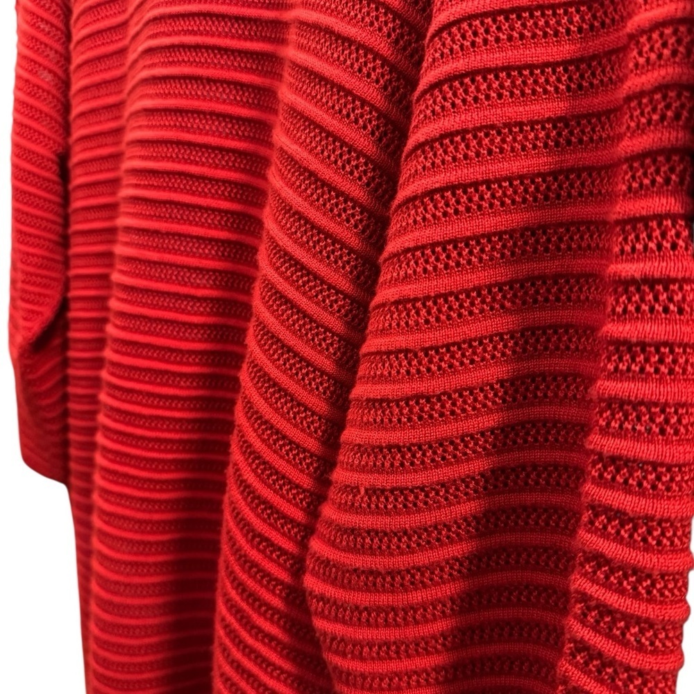 Chico’s Travelers Red Open-Knit Cardigan Size Chicos 3 or XL 16/18 - Picture 6 of 8